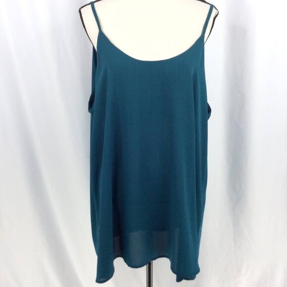Zenobia Tank Top Womens Plus Size 3XL Teal Green Scoop Neck - Picture 1 of 8